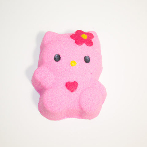 Bombe de bain artisanale Hello Kitty – Fleur de riz | Effervescente, colorée et hydratante