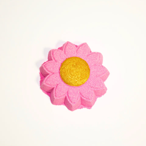 Bombe de bain artisanale Marguerite – Miel et clémentine | Effervescente, colorée et hydratante