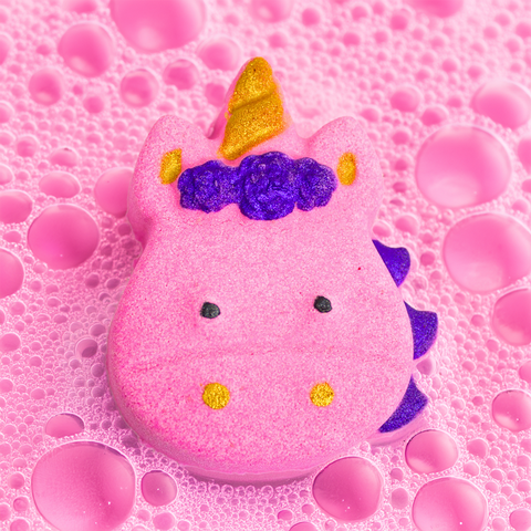 Bombe de bain Licorne artisanale fait main Québec parfum Bonbon en fête