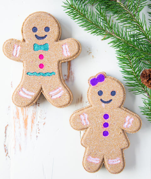 Bombes de bain M. et Mme Pain d’épice artisanales fait main Québec parfum pain d’épice au caramel