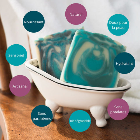 Savon artisanal avec propriétés et bienfaits – Savonnerie Bleu Turquoise