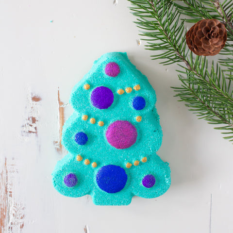 Bombe de bain Sapin de Noël artisanale fait main Québec parfum canneberge