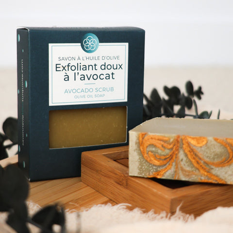 Savon naturel fruitĂ© Exfoliant Ă  lâavocat  hydratant et doux pour la peau