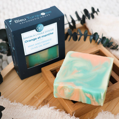 Savon artisanal Orange menthe fait main au Québec