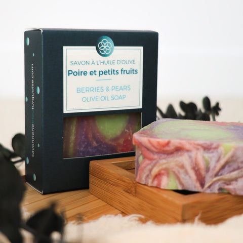 Savon naturel fruité Poire petits fruits hydratant et doux pour la peau