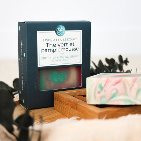 Savon naturel fruité Thé vert pamplemousse hydratant et doux pour la peau