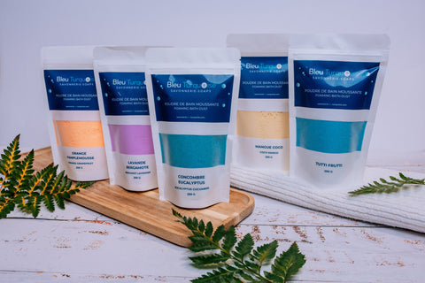 Poudre de bain moussante