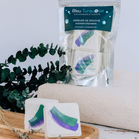 Vapeur de douche – Lavande Eucalyptus Savonnerie Bleu Turquoise