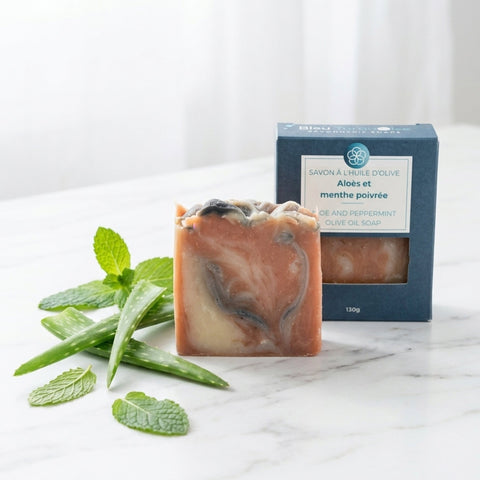 Savon artisanal - Aloès et menthe poivrée Savonnerie Bleu Turquoise