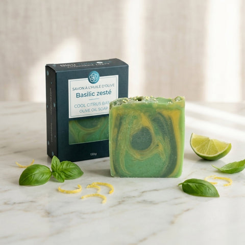 Savon artisanal - Basilic zesté