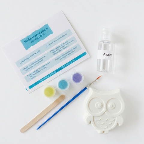 Kit de bombes de bain à peindre - Hibou Savonnerie Bleu Turquoise
