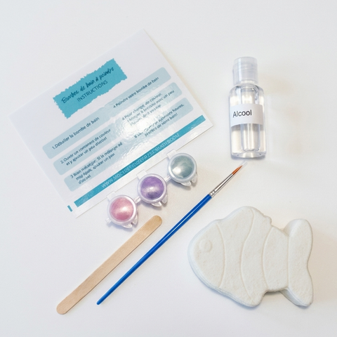 Kit de bombes de bain à peindre - Poisson Savonnerie Bleu Turquoise