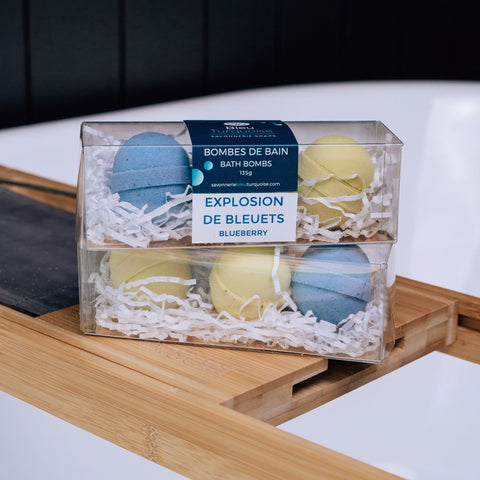 Trio de bombes de bain – Explosion de bleuets Savonnerie Bleu Turquoise