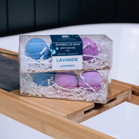 Trio de bombes de bain – Lavande Savonnerie Bleu Turquoise