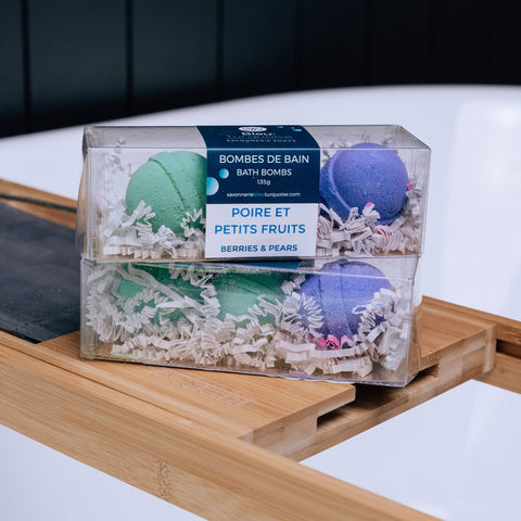 Trio de bombes de bain – Poire et petits fruits Savonnerie Bleu Turquoise