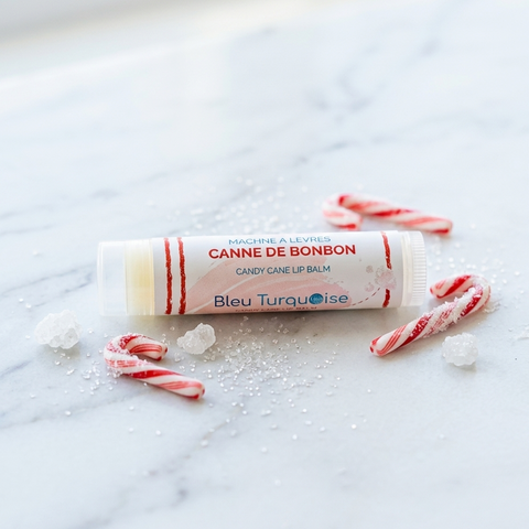 Baume à lèvres naturel nourrissant et hydratant - Canne de bonbon Savonnerie Bleu Turquoise