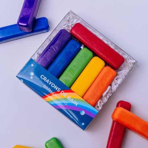 Crayons de bain enfants – 6 couleurs arc-en-ciel Savonnerie Bleu Turquoise