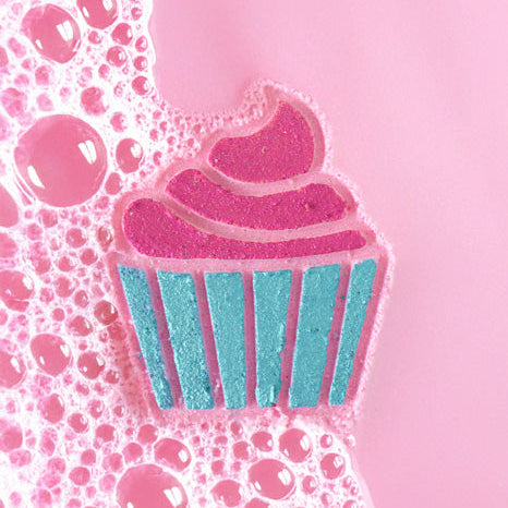 Bombe de bain artisanale Cupcake - Gâteau de fête | Effervescente, colorée et hydratante