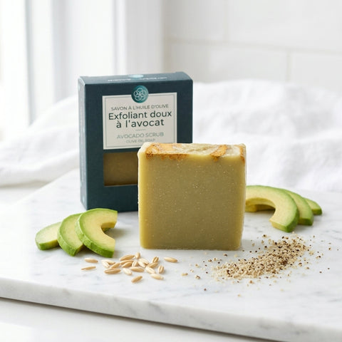Savon artisanal - Exfoliant doux à l’avocat Savonnerie Bleu Turquoise