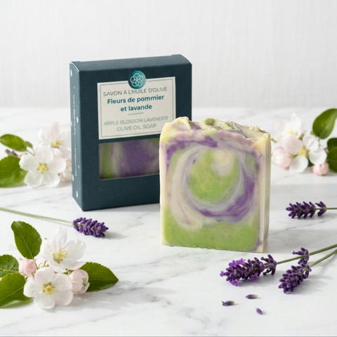 Savon artisanal - Fleurs de pommier et lavande Savonnerie Bleu Turquoise
