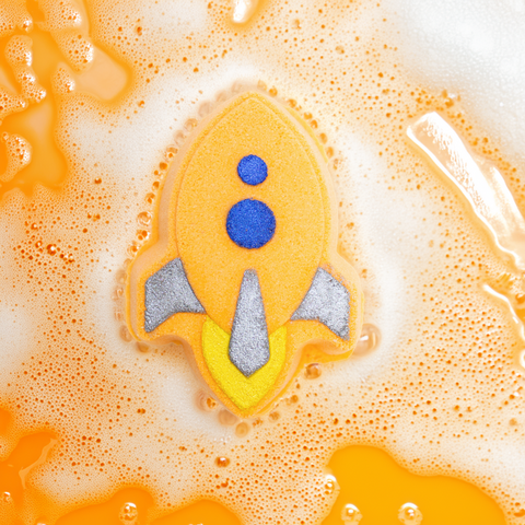 Bombe de bain colorée et effervescente Crème glacée à l’orange Savonnerie Bleu Turquoise