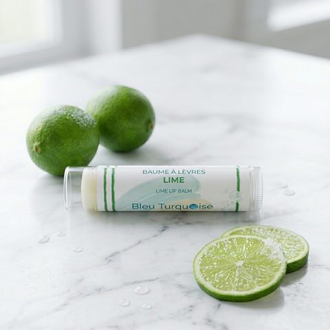 Baume à lèvres naturel nourrissant et hydratant - Lime Savonnerie Bleu Turquoise