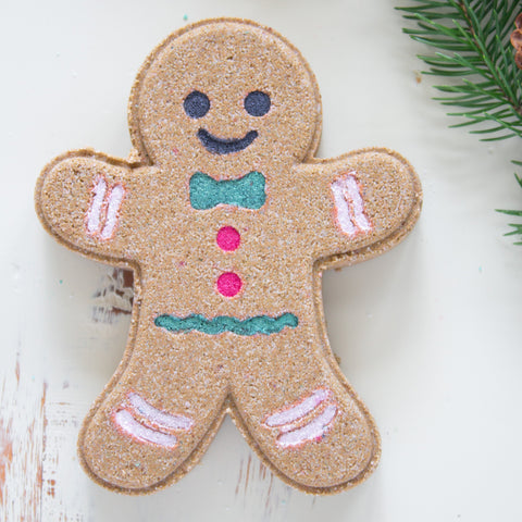 Bombe de bain M. Pain d’épice artisanale fait main Québec parfum pain d’épice au caramel