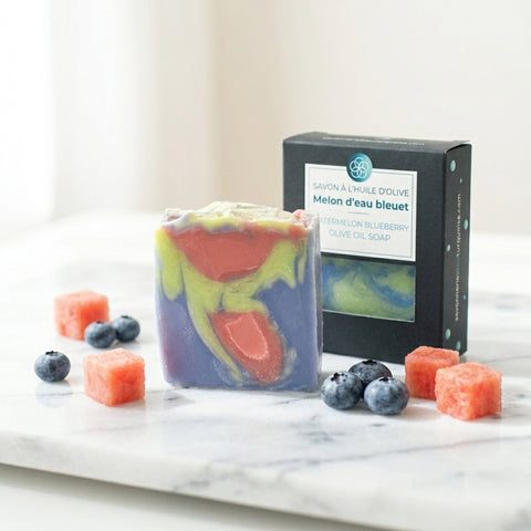 Savon artisanal - Melon d’eau bleuet Savonnerie Bleu Turquoise