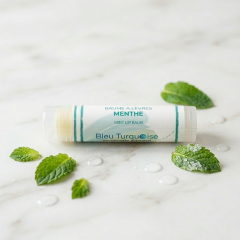 Baume à lèvres naturel nourrissant et hydratant - Menthe Savonnerie Bleu Turquoise