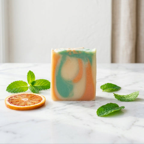 Savon artisanal - Orange et menthe Savonnerie Bleu Turquoise