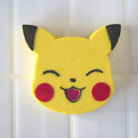 Bombe de bain artisanale Pikachu – Mandarine | Effervescente, colorée et hydratante