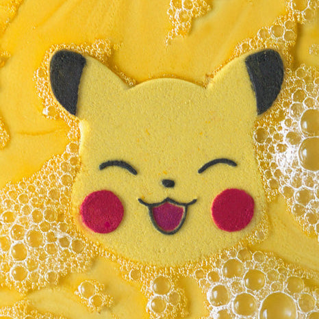 Bombe de bain artisanale Pikachu – Mandarine | Effervescente, colorée et hydratante