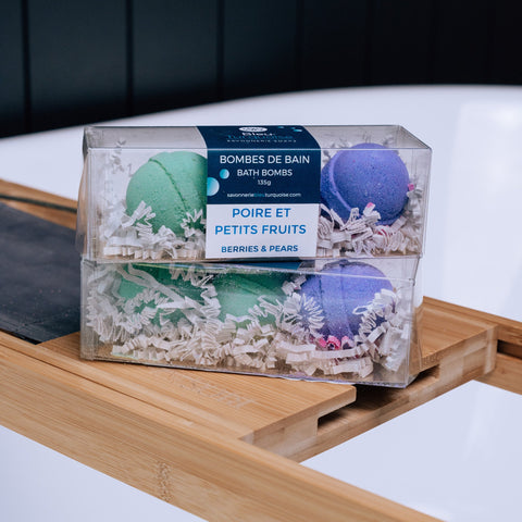 Trio de bombes de bain – Poire et petits fruits