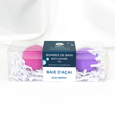 Bombes de bain effervescentes Baie d'açai – coffret de 3