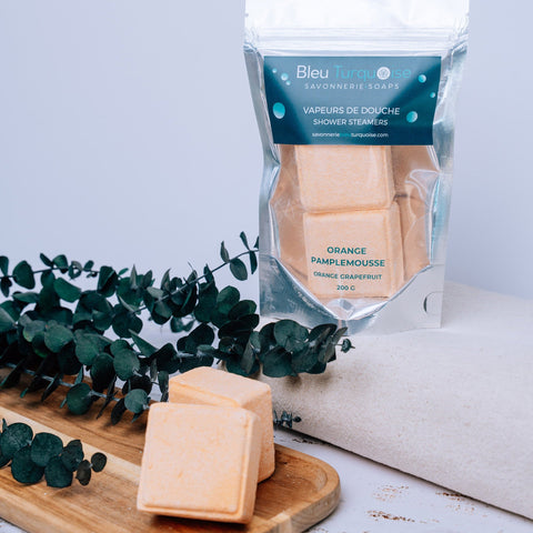 Vapeur de douche – Orange pamplemousse Savonnerie Bleu Turquoise