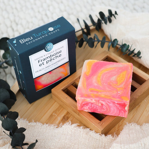 Savon artisanal Framboise et pêche fait main au Québec
