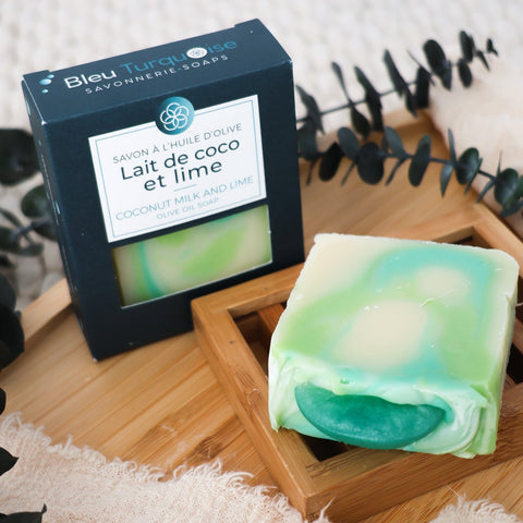 Savon artisanal Lait de coco lime fait main au Québec