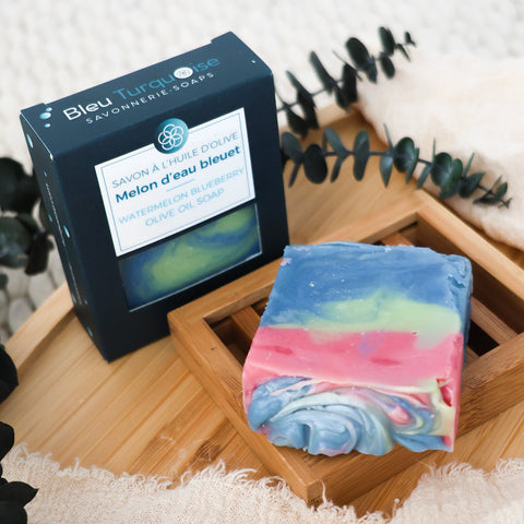 Savon artisanal Melon d’eau bleuet fait main au Québec