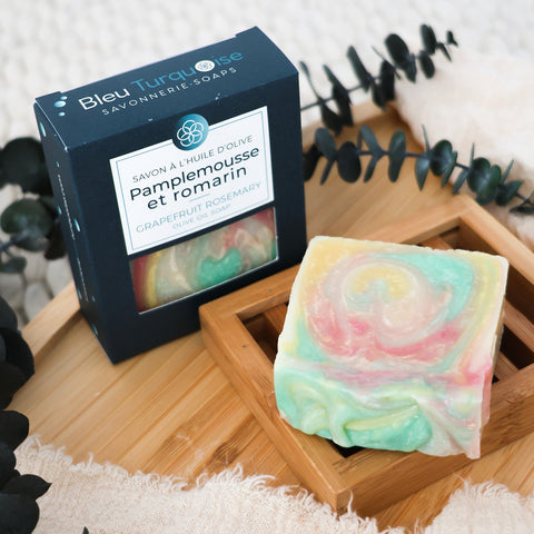 Savon artisanal Pamplemousse romarin fait main au Québec