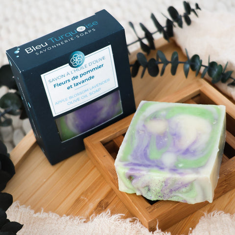 Savon artisanal Fleurs de pommier lavande fait main au Québec