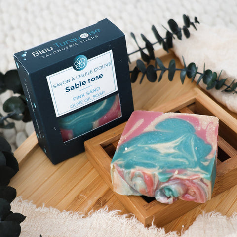 Savon artisanal Sable rose fait main au Québec